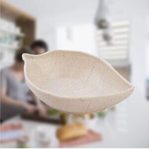 5for$10 Two Beige Food Party Kitchen Wheat Straw Appetizer Plate, Dip Plate NWT